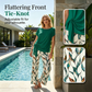 🔥Limited Time Promotion 50% OFF🔥🌿Women's Tie-Knot Top & Printed Wide-Leg Pants Set