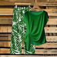 🔥Limited Time Promotion 50% OFF🔥🌿Women's Tie-Knot Top & Printed Wide-Leg Pants Set