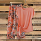 🔥Limited Time Promotion 50% OFF🔥🌿Women's Tie-Knot Top & Printed Wide-Leg Pants Set