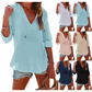 🌊SUMMER HOT SALE 50% OFF 💖Women's Solid V-Neck Long Sleeve Hooded Top with Pocket