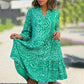 🌷Last Day Sale 70% OFF!! 👗💥Casual Loose Printed V-Neck Flowy Dress