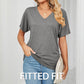🔥LAST DAY 49% OFF🧵Women's V-Neck Loose Soft Solid Color Short Sleeve Top