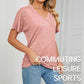🔥LAST DAY 49% OFF🧵Women's V-Neck Loose Soft Solid Color Short Sleeve Top