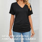 🔥LAST DAY 49% OFF🧵Women's V-Neck Loose Soft Solid Color Short Sleeve Top