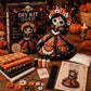 🔥LAST DAY 49% OFF - 🎃Day of the Dead Patchwork Doll DIY Sewing Kit - Handmade Fabric Doll Craft Kit with Floral Details
