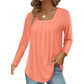 🔥🏆 Last Day Special Price £11.99🌿Cotton Elegant Pleated Square Neck Top