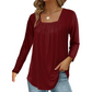 🔥🏆 Last Day Special Price £11.99🌿Cotton Elegant Pleated Square Neck Top