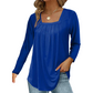 🔥🏆 Last Day Special Price £11.99🌿Cotton Elegant Pleated Square Neck Top