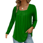🔥🏆 Last Day Special Price £11.99🌿Cotton Elegant Pleated Square Neck Top