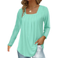 🔥🏆 Last Day Special Price £11.99🌿Cotton Elegant Pleated Square Neck Top