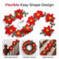 🎁🎄Christmas Sale 49% OFF!😍 Poinsettia Flower String Lights – 2M Warm LED Garland with Red Flowers & Holly Leaves– USB Plug Version