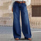 ⏳Time-Limited Special👖✨High-Waist Wide-Leg Jeans with Button Detail