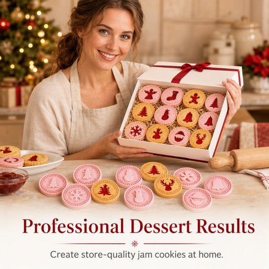 🎄🍪 Festive Christmas Cookie Cutter Set – 3D Holiday Baking Stamps for Reindeer, Snowflakes & More