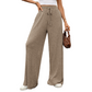 🧶 Textured Comfort | Women's Ribbed-Knit Wide-Leg Trousers