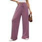🧶 Textured Comfort | Women's Ribbed-Knit Wide-Leg Trousers