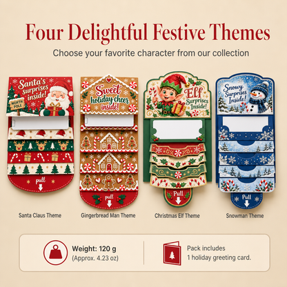 🥳2026 HOT SALE 50% OFF💞50K+ SOLD!🎄🎁 Christmas Pull-Tab 3D Greeting Card – Interactive Sliding Design